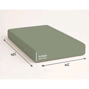 SGI bedding 1000 Thread Count Egyptian Cotton 42X80 Fitted Sheet - Green